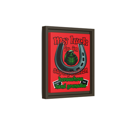 my luck - framed canvas art (red)