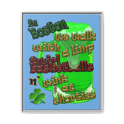 celtics logo - framed canvas art (light blue)