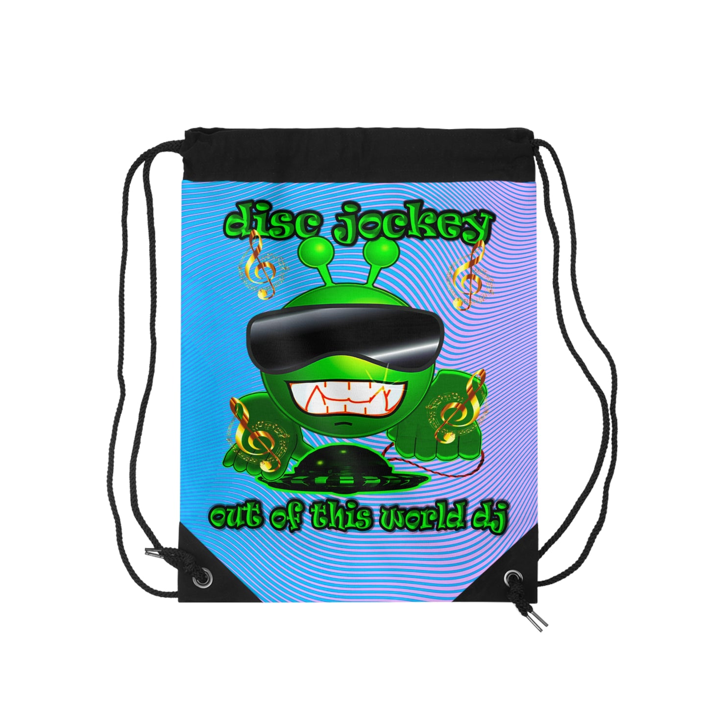 disc jockey - Drawstring Bag (light blue-purple wave)