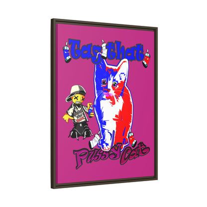tag that - framed canvas art (pink)