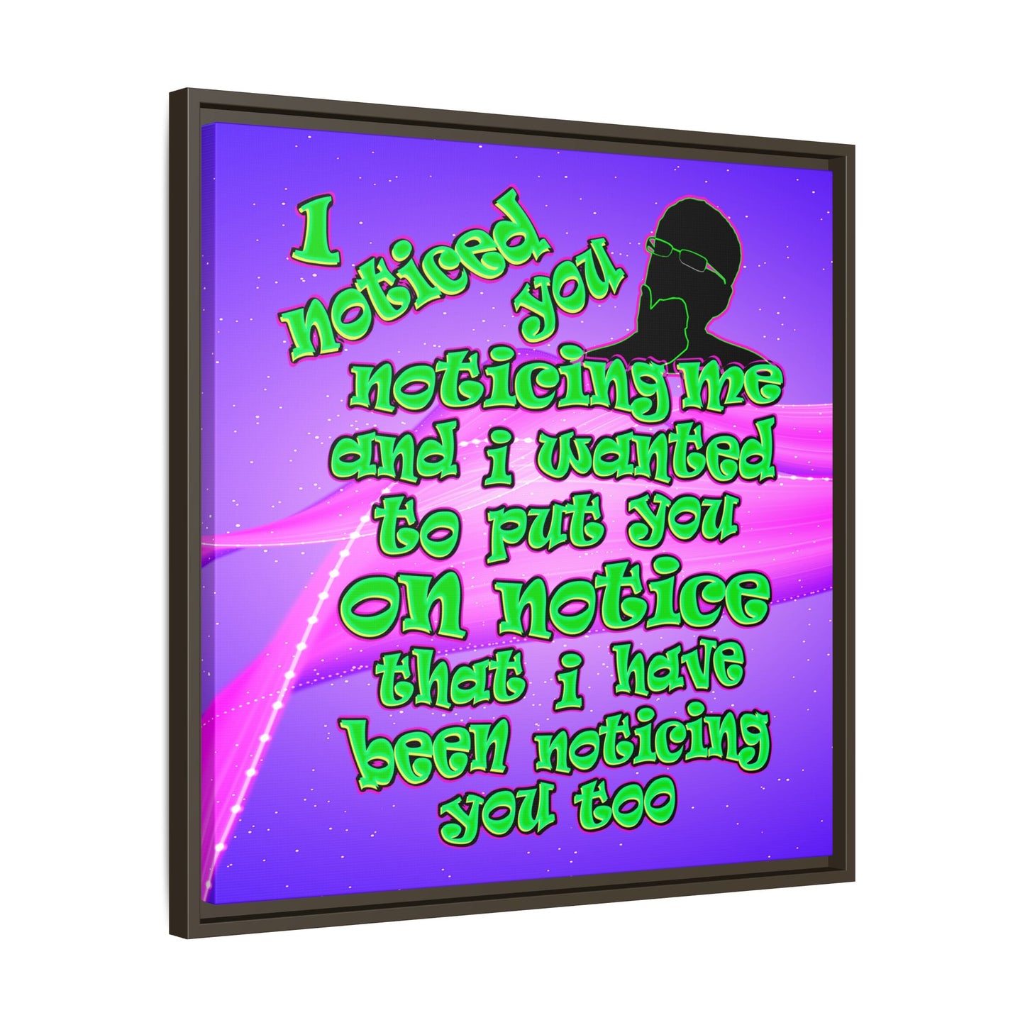 noticed you noticing - framed canvas art (purple-pink wave)