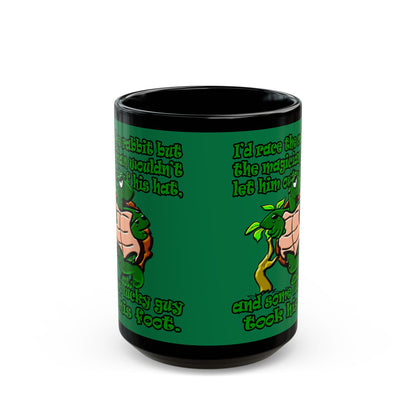 turtle race - Black Mug (dark green)