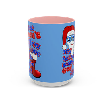 santa's shoes - Accent Mug (light blue)