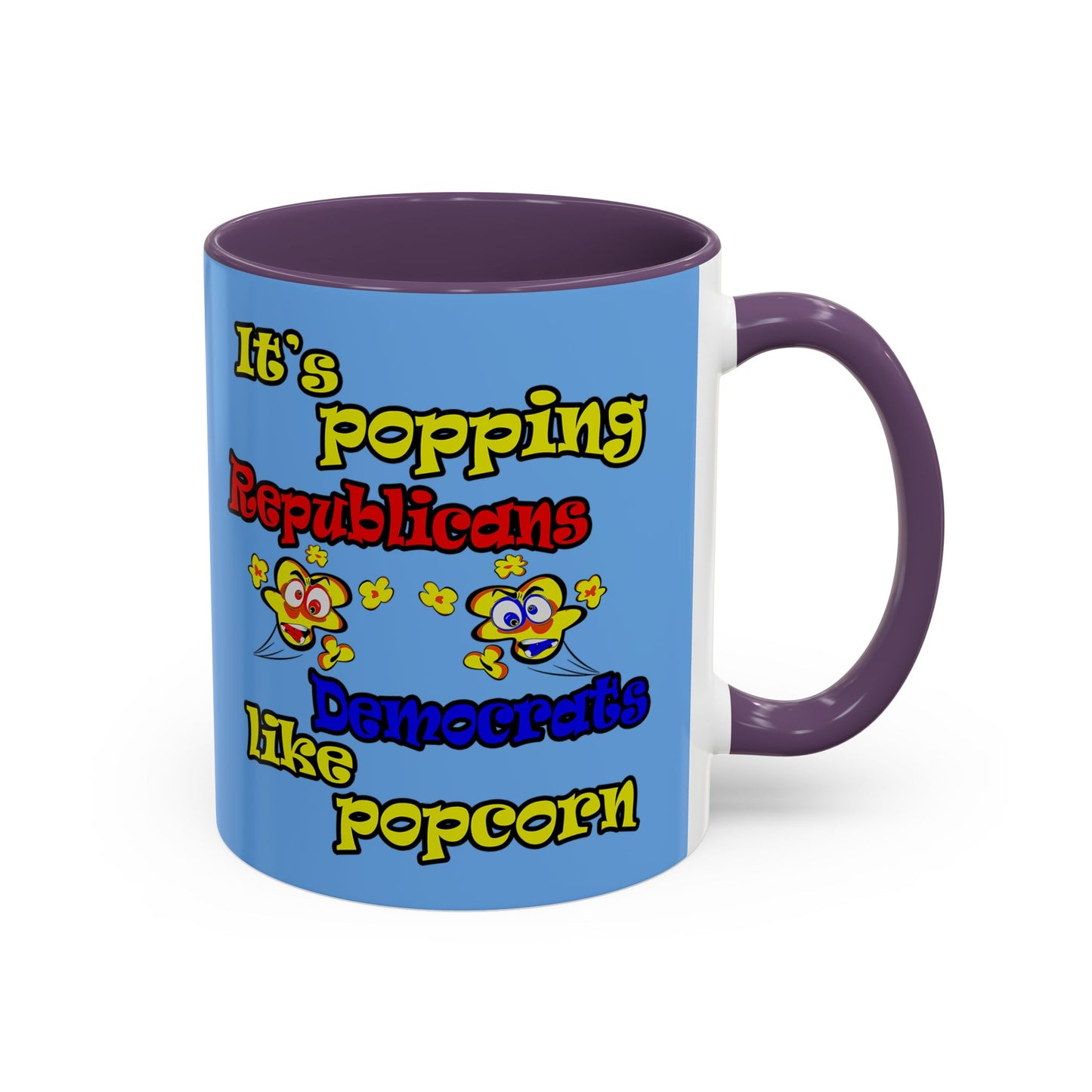 popping like popcorn - Accent Mug (light blue)