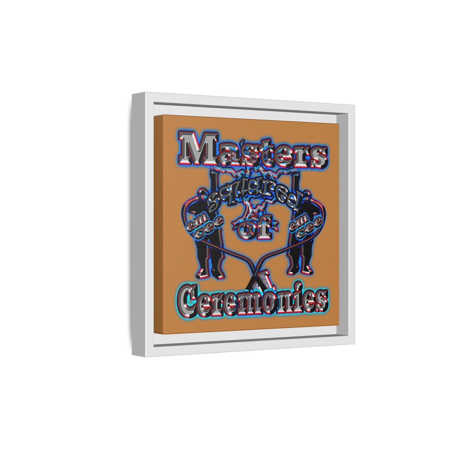 em cee squared - framed canvas art (light brown)