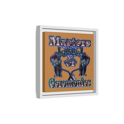 em cee squared - framed canvas art (light brown)