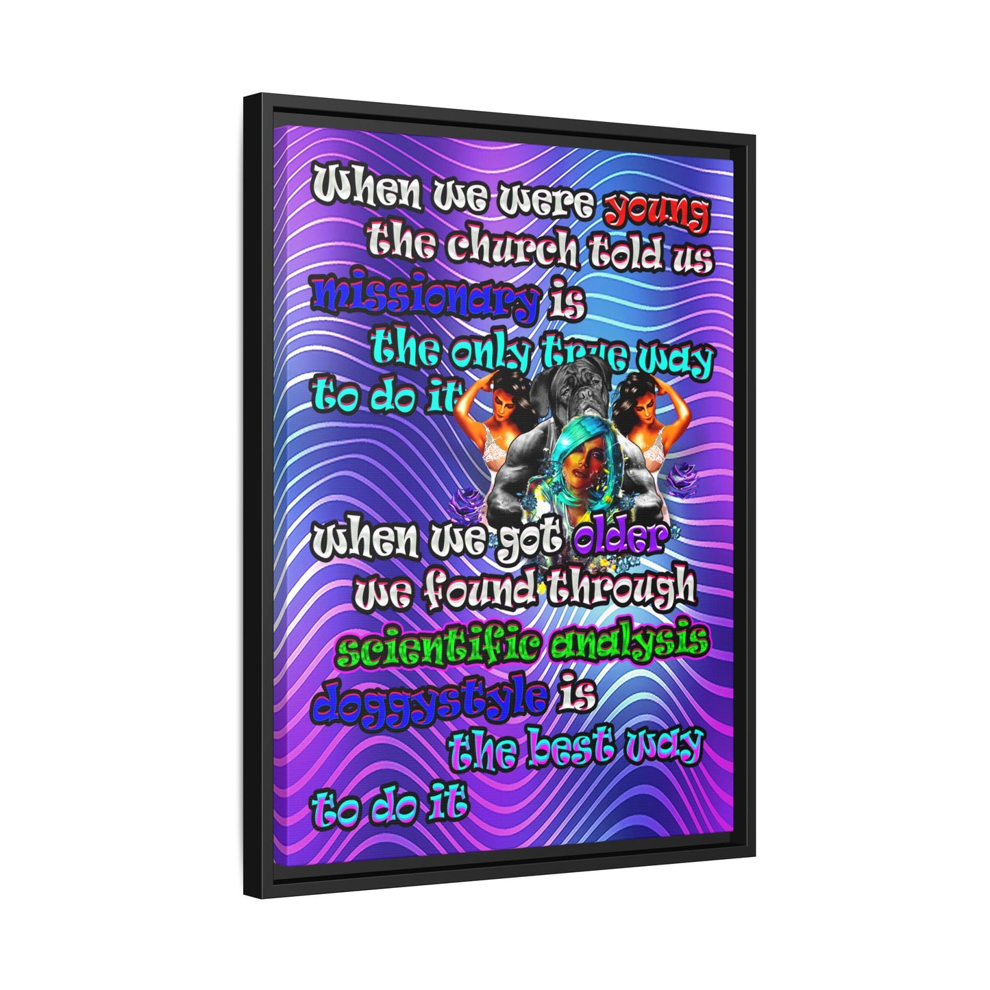 doggystyle - framed canvas art (purple wave)