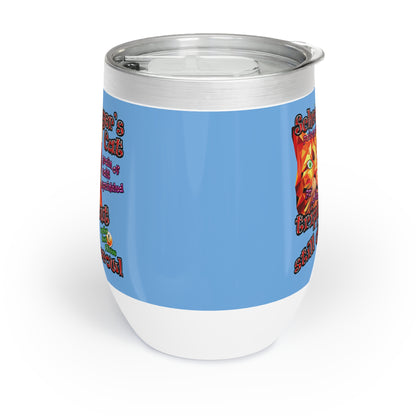 schrodinger's cat - Chill Wine Tumbler (light blue)