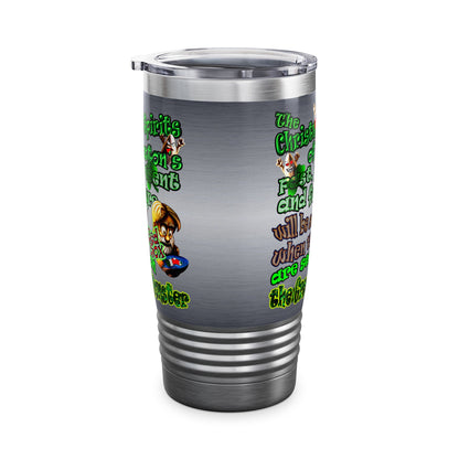 christmas spirits of boston - Ringneck Tumbler, 20oz (brushed nickel)