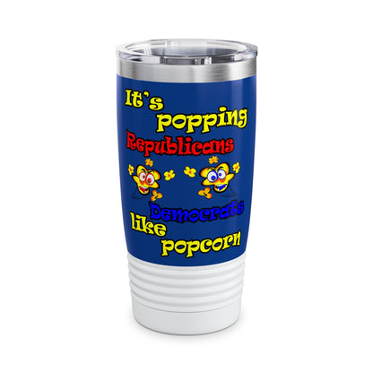 popping like popcorn - Ringneck Tumbler, 20oz (dark blue)