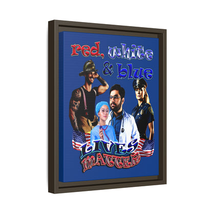rw&b lives matter - framed canvas art (dark blue)