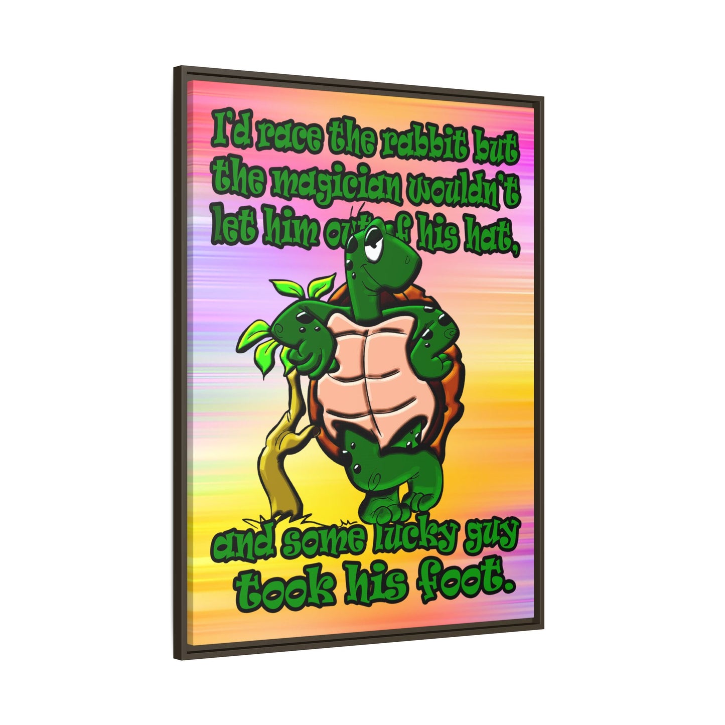 turtle race - framed canvas art (color blur)
