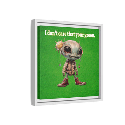 I don't care that your green - framed canvas art (green turf)