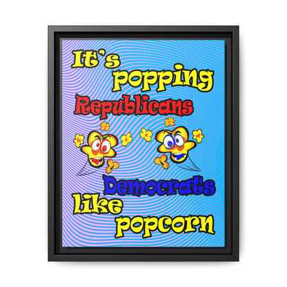 popping like popcorn - framed canvas art (light blue-purple wave)