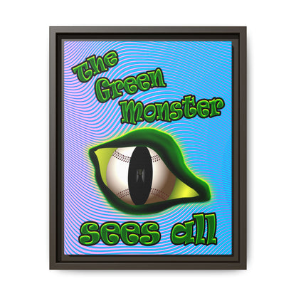 green monster - framed canvas art (light blue-purple wave)
