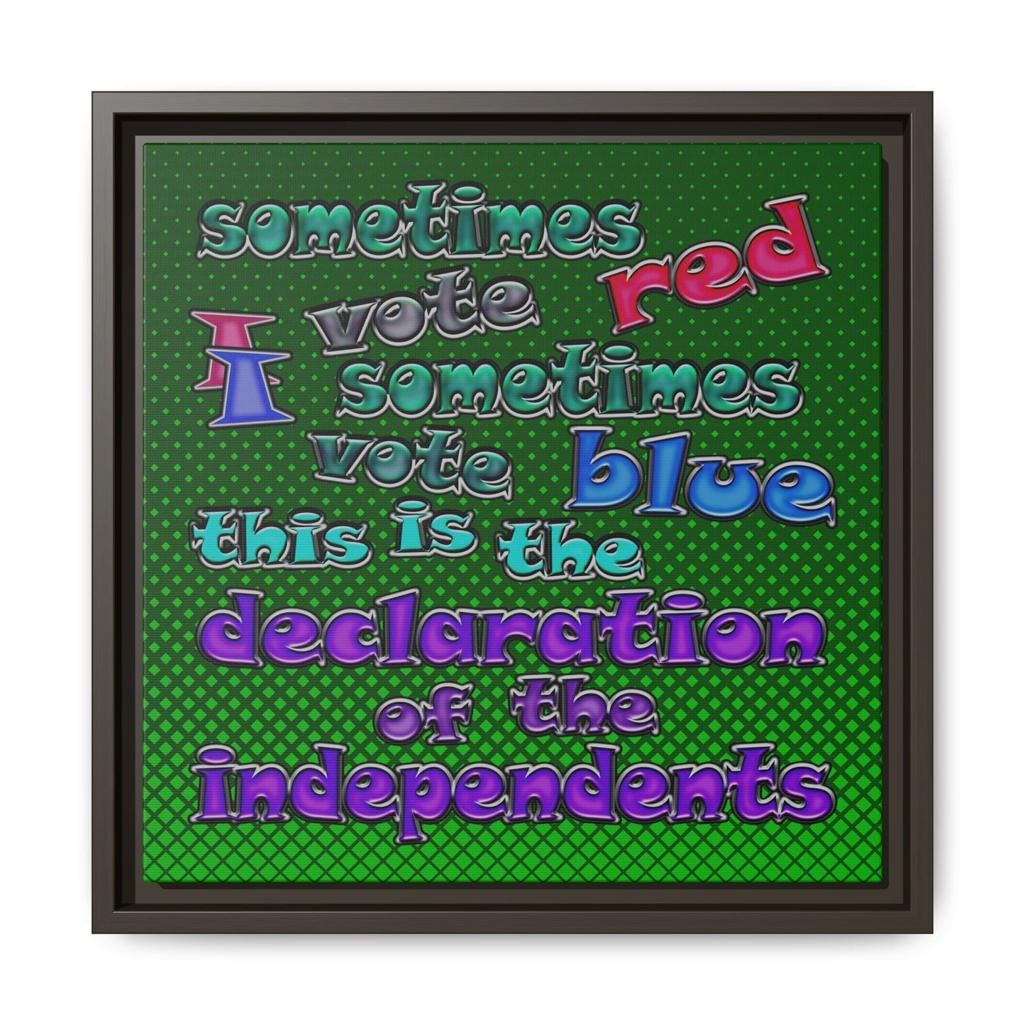 declaration of the independents - framed canvas art (logo green)