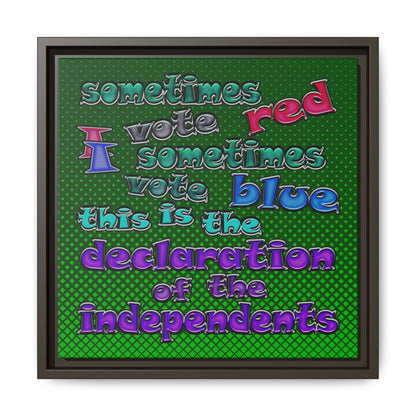 declaration of the independents - framed canvas art (logo green)