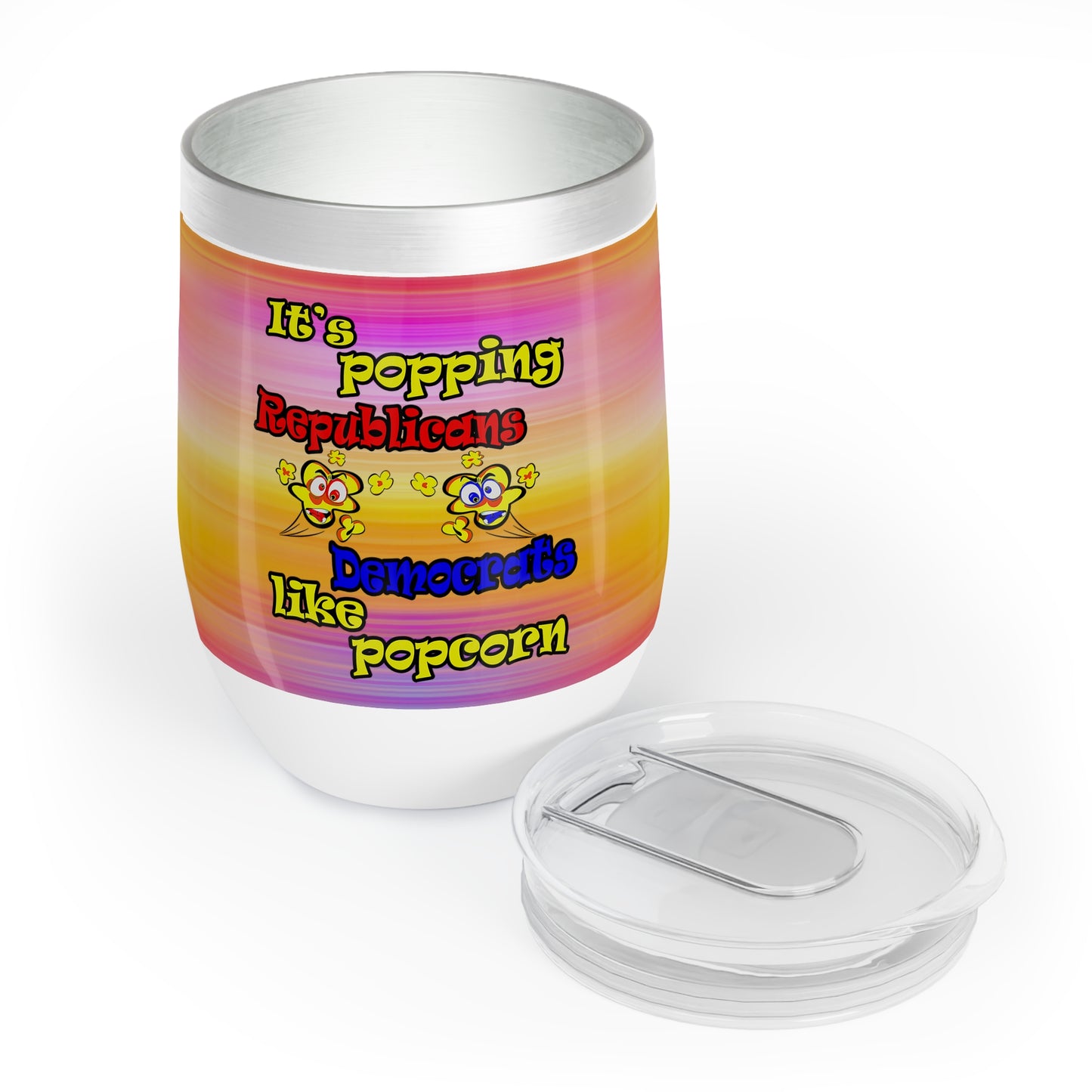 popping like popcorn - Chill Wine Tumbler (color blur)