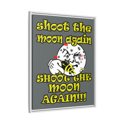 shoot the moon again - framed canvas art (dark grey)