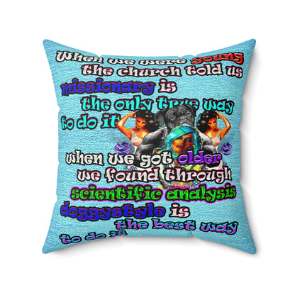 doggystyle - Faux Suede Square Pillow - (faded blue)