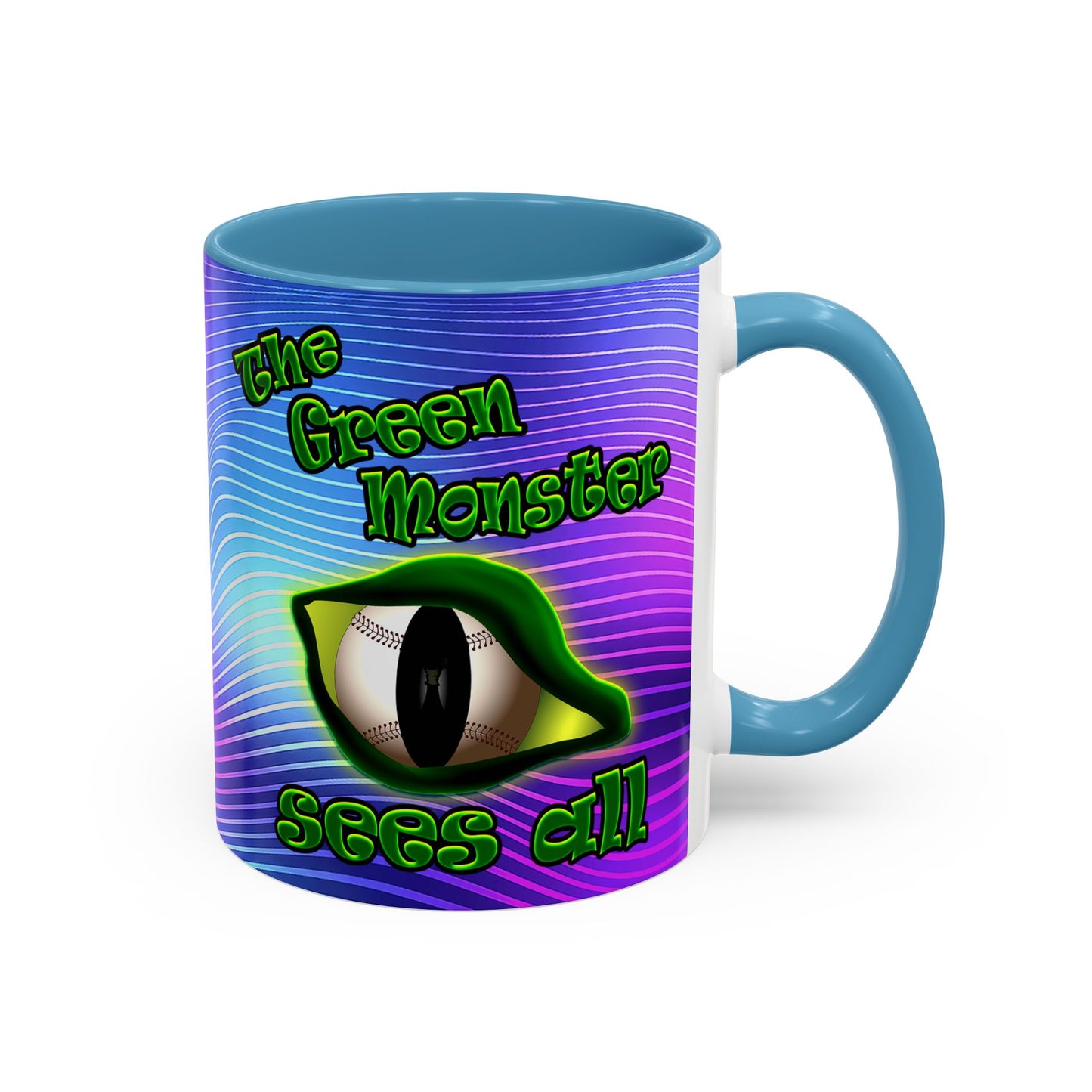 green monster - Accent Mug (purple wave)