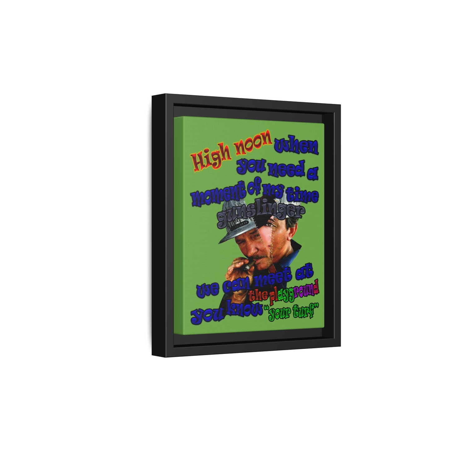 high noon - framed canvas art (green)