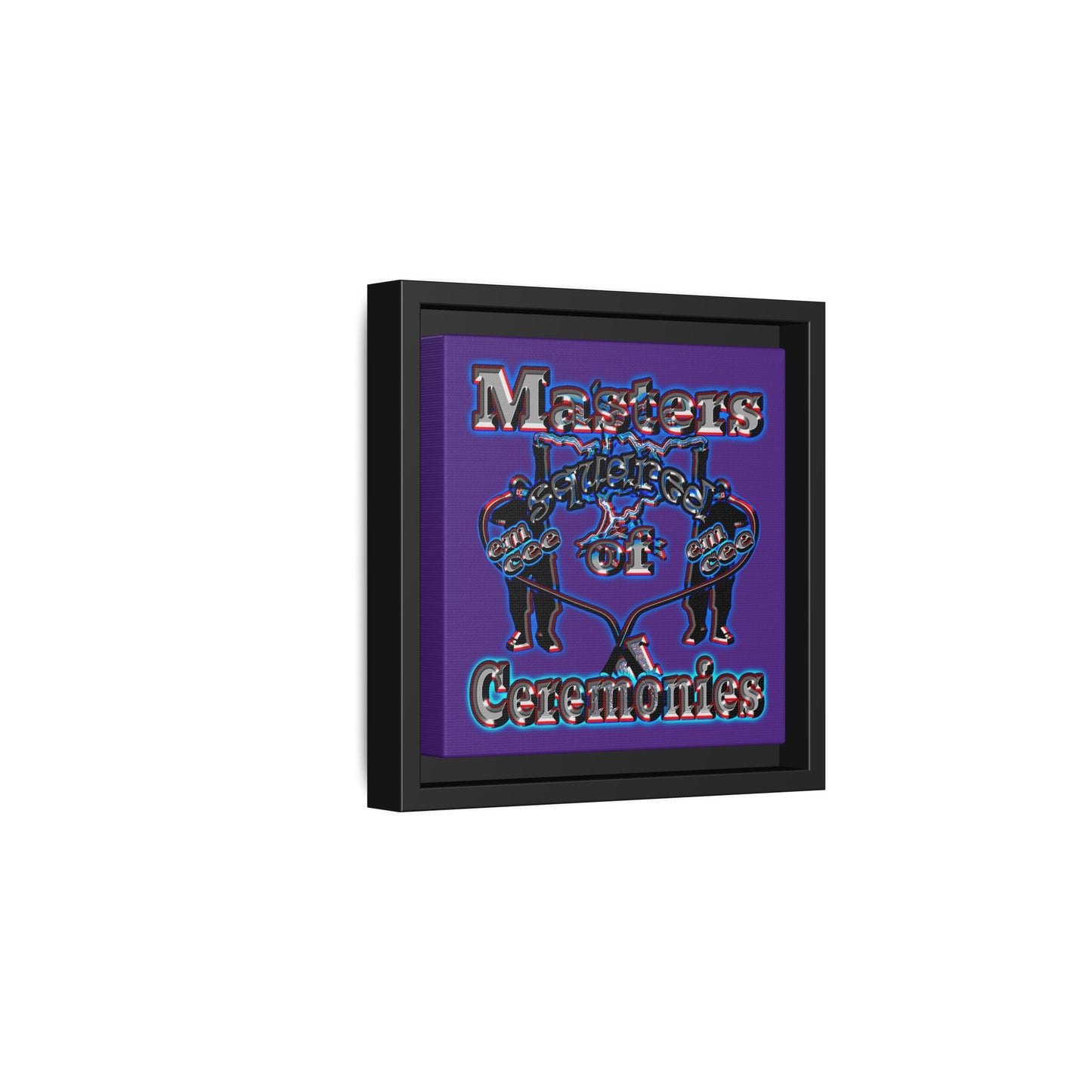em cee squared - framed canvas art (purple)