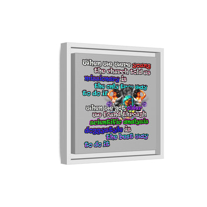 doggystyle - framed canvas art (light grey)