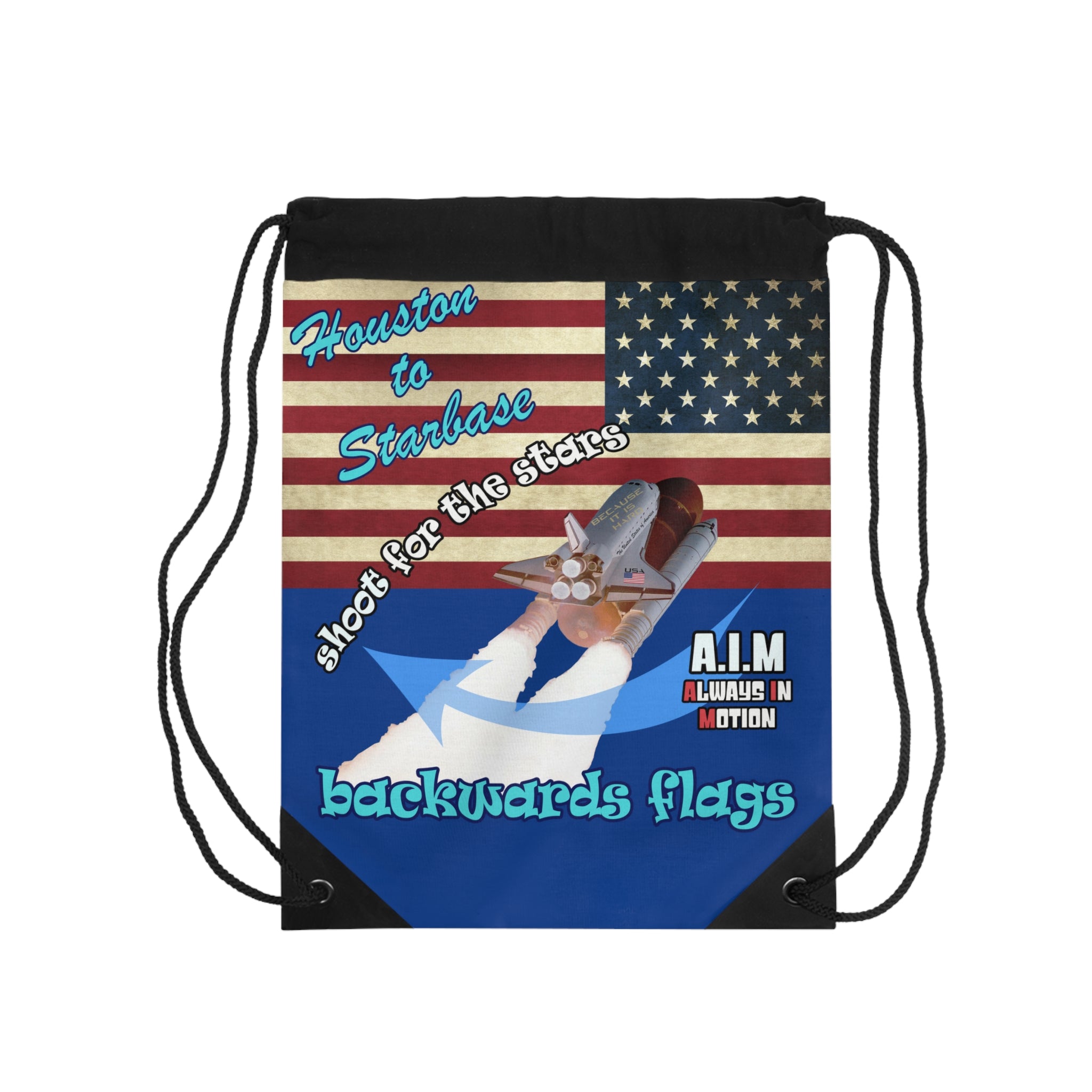 shoot for the stars - Drawstring Bag (dark blue)