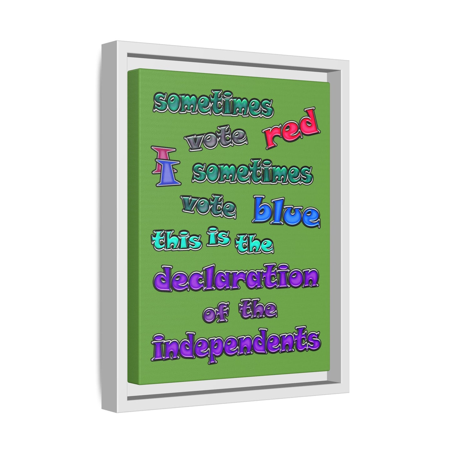 declaration of the independents - framed canvas art (green)