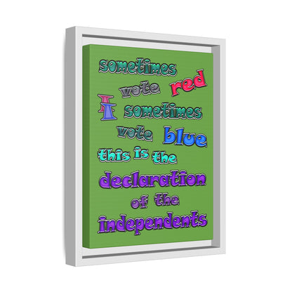 declaration of the independents - framed canvas art (green)