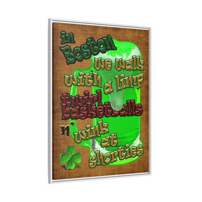 celtics logo - framed canvas art (brown papyrus)