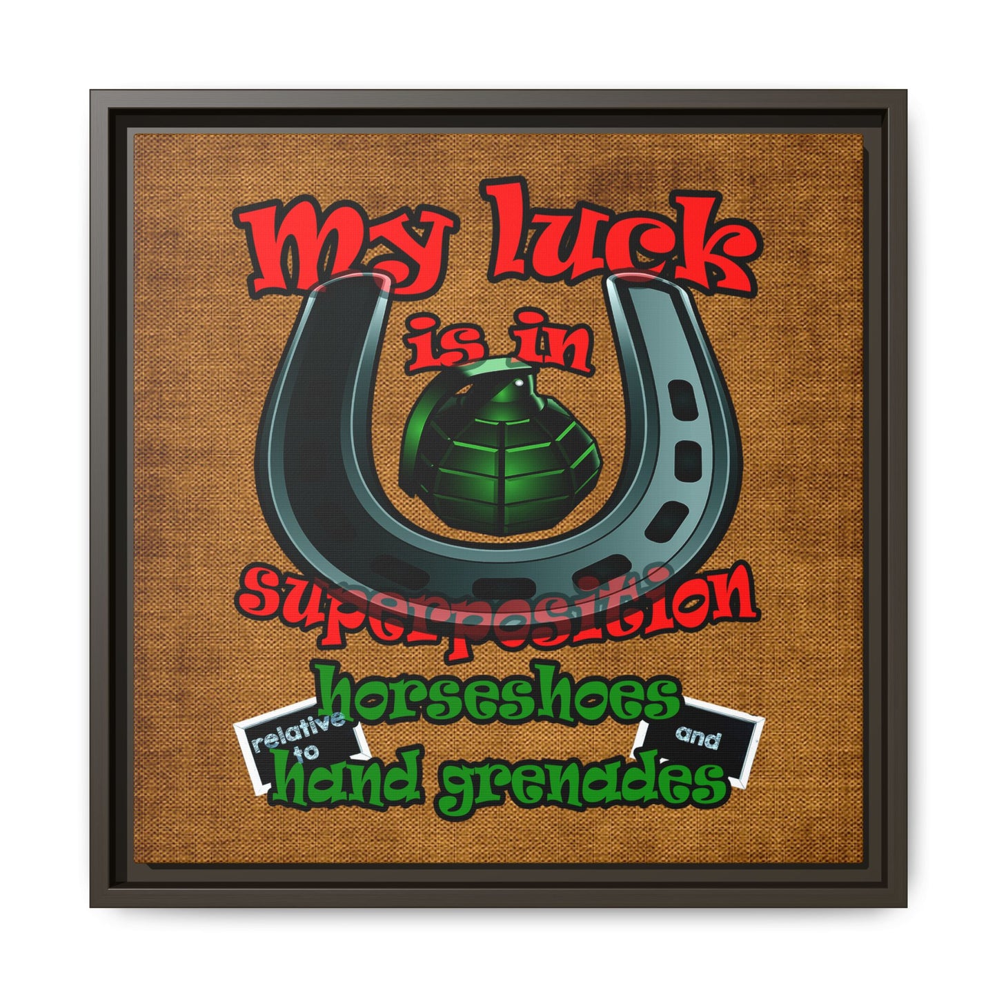 my luck - framed canvas art (brown papyrus)