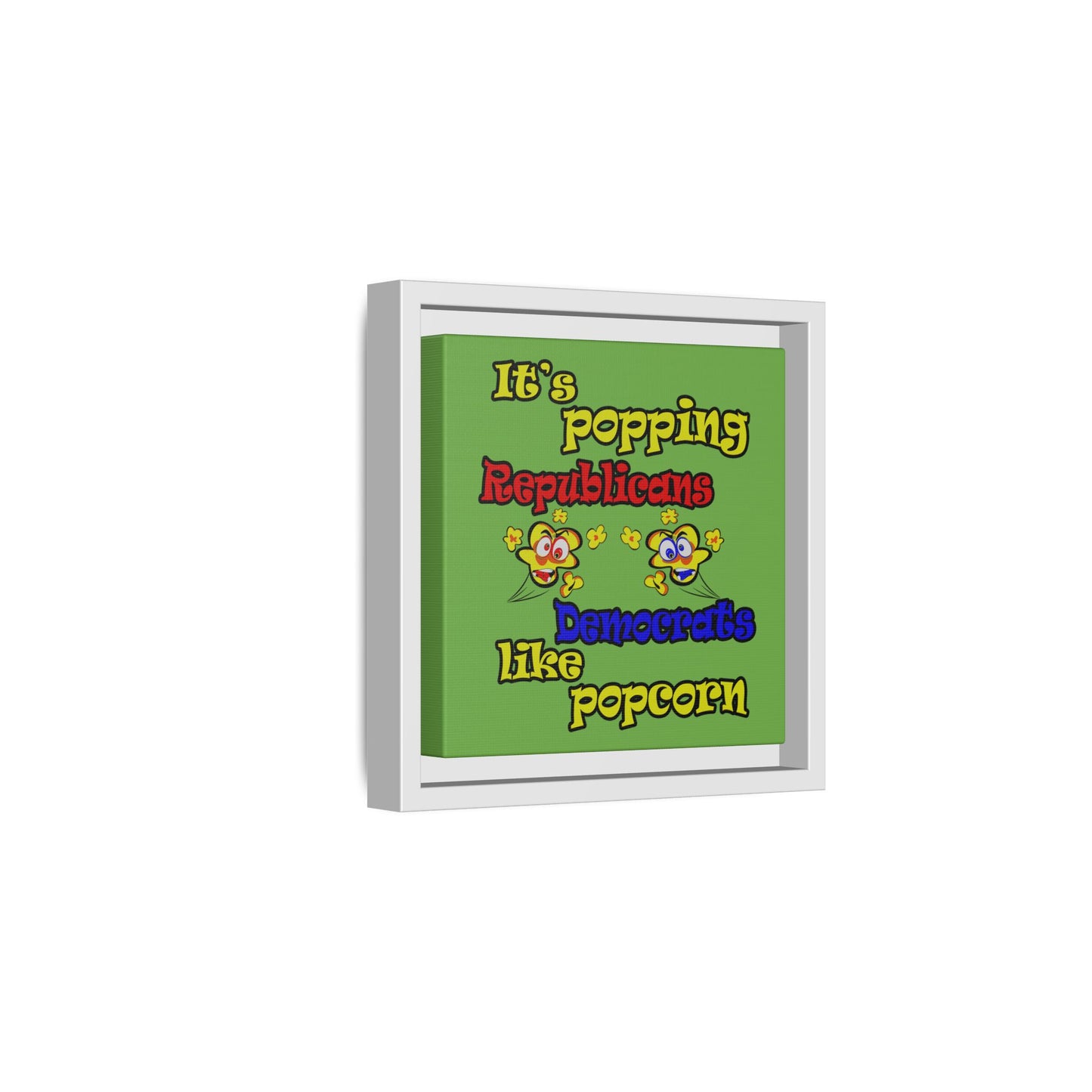 popping like popcorn - framed canvas art (green)