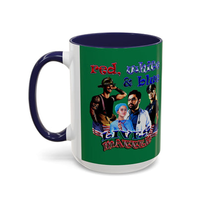 rw&b lives matter - Accent Mug (dark green)