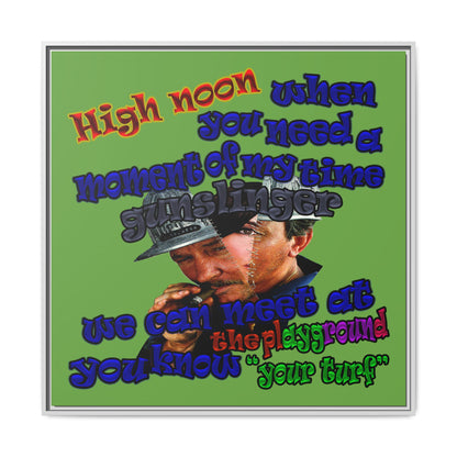high noon - framed canvas art (green)