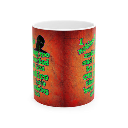 noticed you noticing - White Mug (burnt orange)
