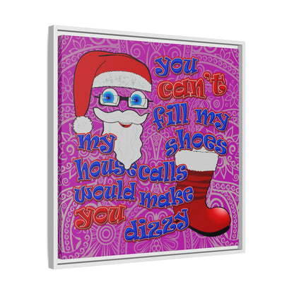 santa's shoes - framed canvas art (pink swirl)