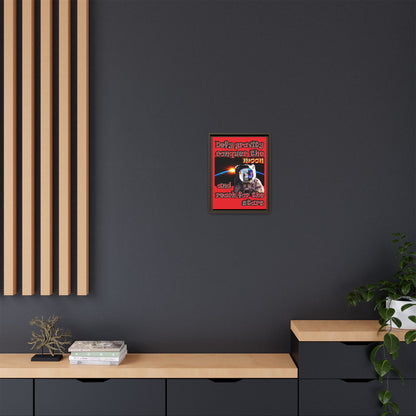defy conquer reach - framed canvas art (red)