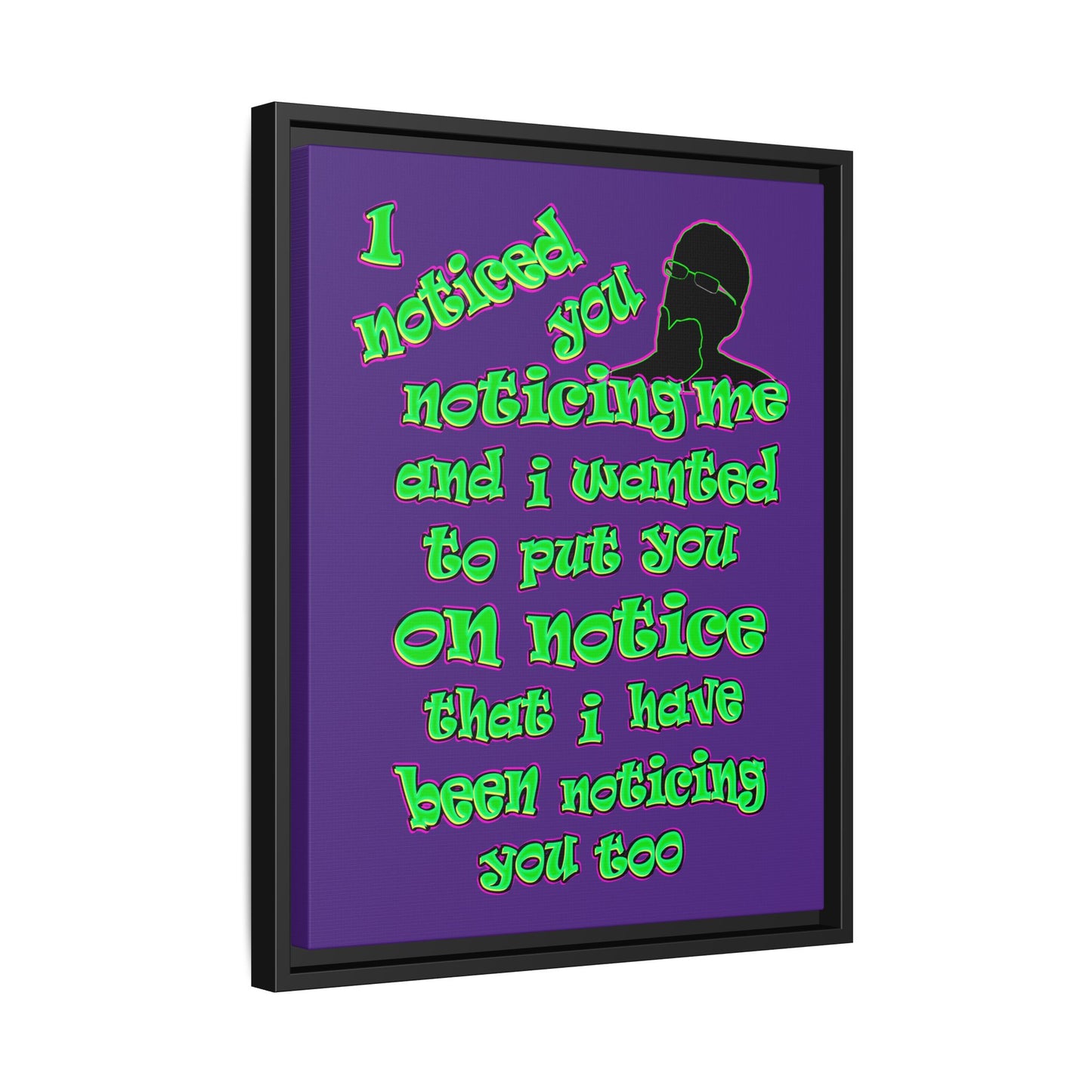 noticed you noticing - framed canvas art (purple)