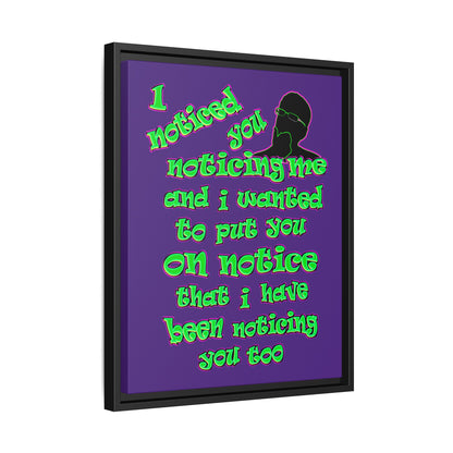 noticed you noticing - framed canvas art (purple)