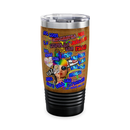 drop the beat - Ringneck Tumbler, 20oz  (brown papyrus)