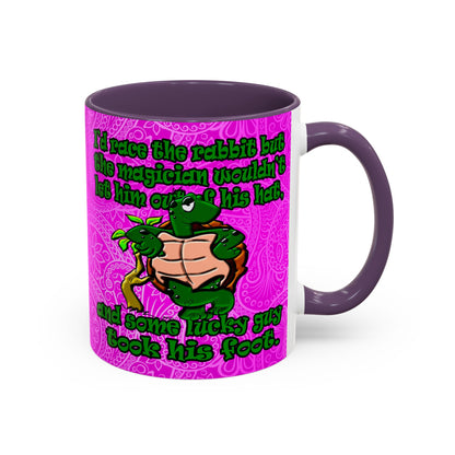 turtle race - Accent Mug (pink swirl)