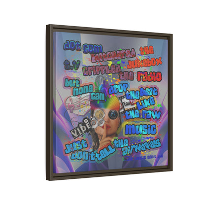 drop the beat - framed canvas art (grey-pink wave)
