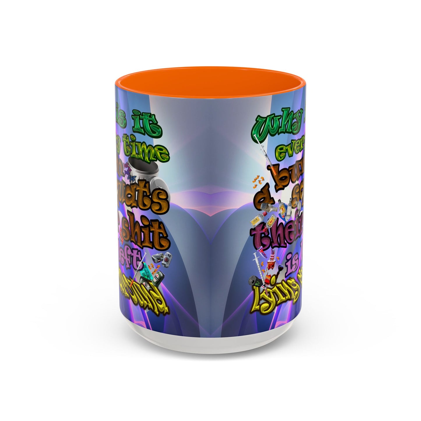 the bum's shit - Accent Mug (grey-pink wave)