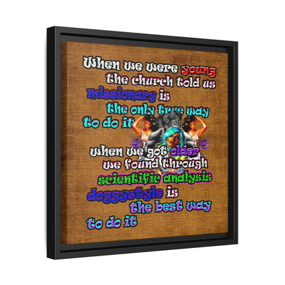 doggystyle - framed canvas art (brown papyrus)