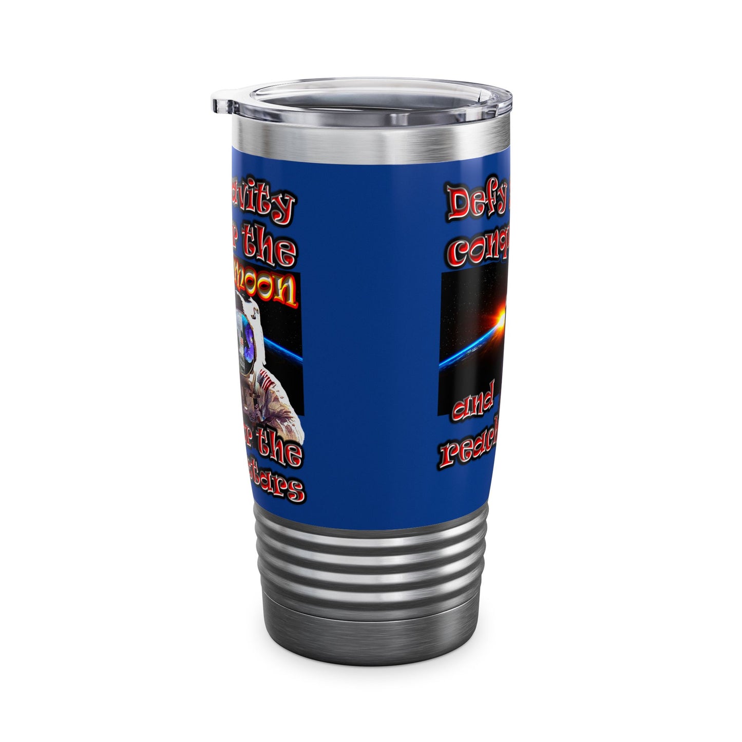 defy conquer reach - Ringneck Tumbler, 20oz (dark blue)