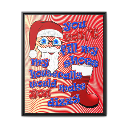 santa's shoes - framed canvas art (yellow-orange wave)