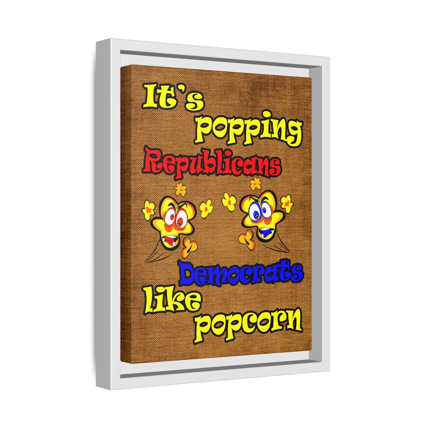popping like popcorn - framed canvas art (brown papyrus)
