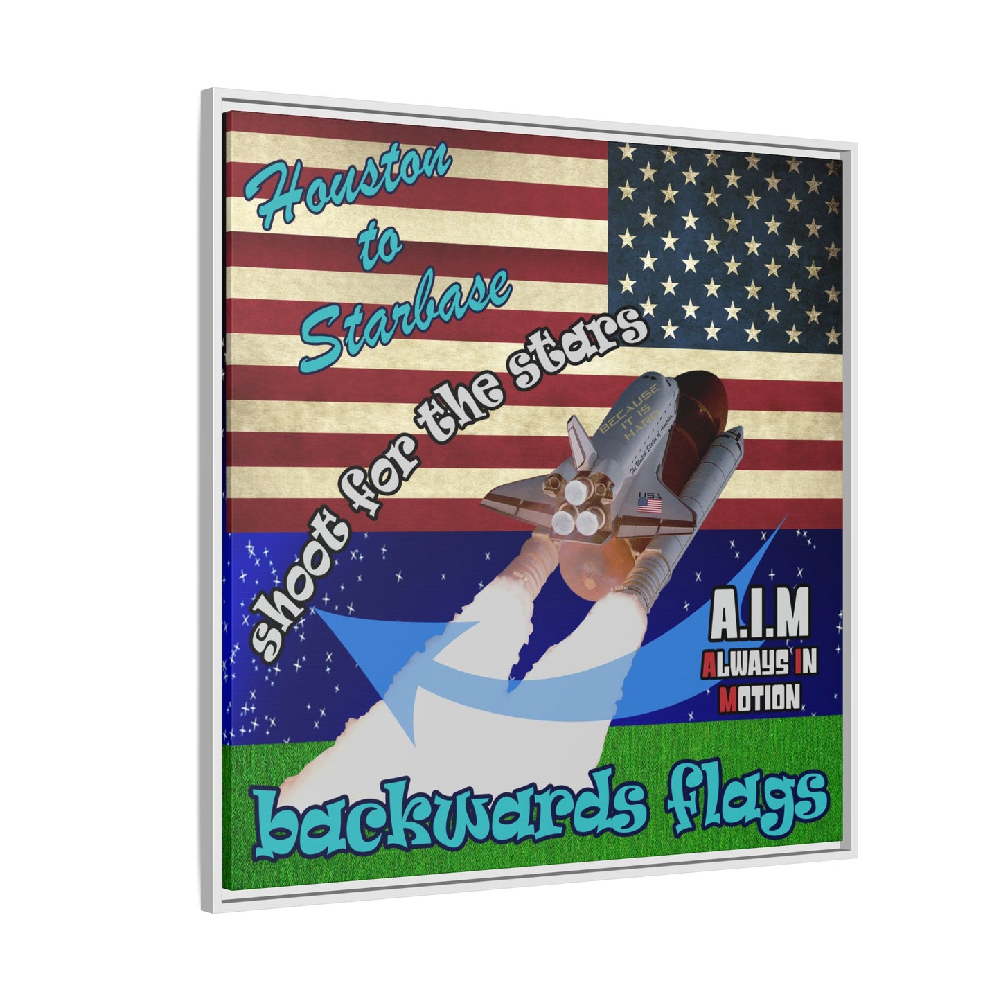 shoot for the stars - framed canvas art ('snoops' background)